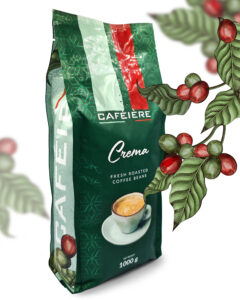 Kawa ziarnista CAFEIERE Crema 1000 g – opakowanie z ziarnami kawy