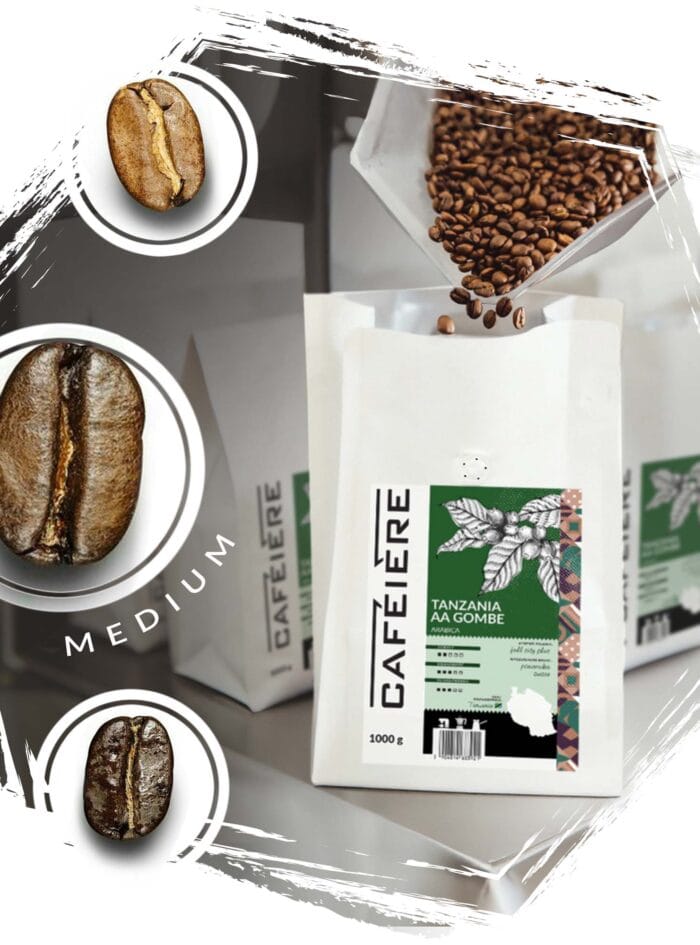 cafeiere Tanzania stopień palenia kawy średni